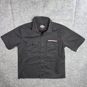 Black Pinstripe Independent Skateboarding Mechanic Button Down Shirt